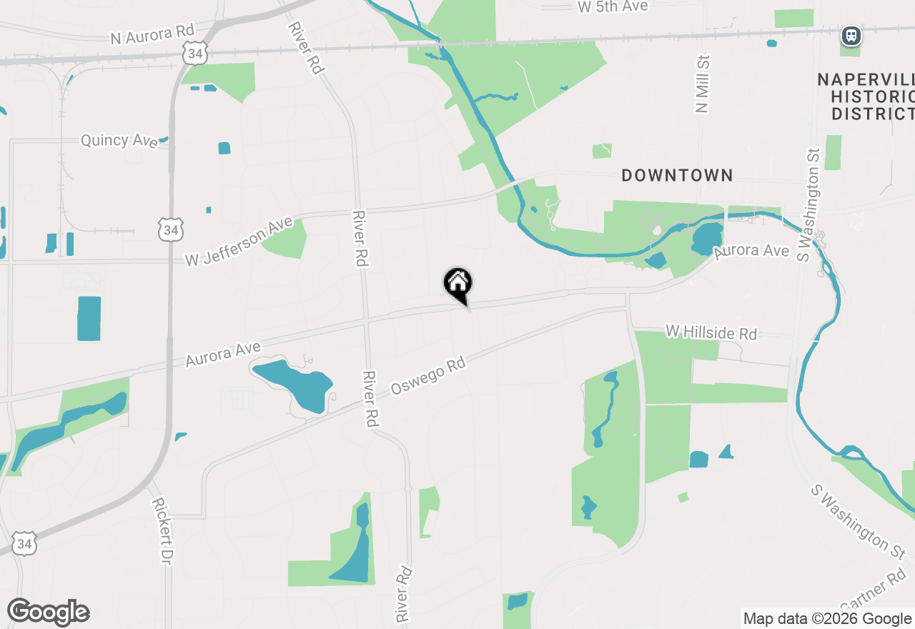 Map of 28W075 Aurora Avenue, Naperville, IL 60540