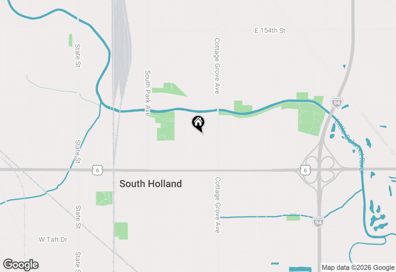Map of 627 E 160th Court, South Holland, IL 60473