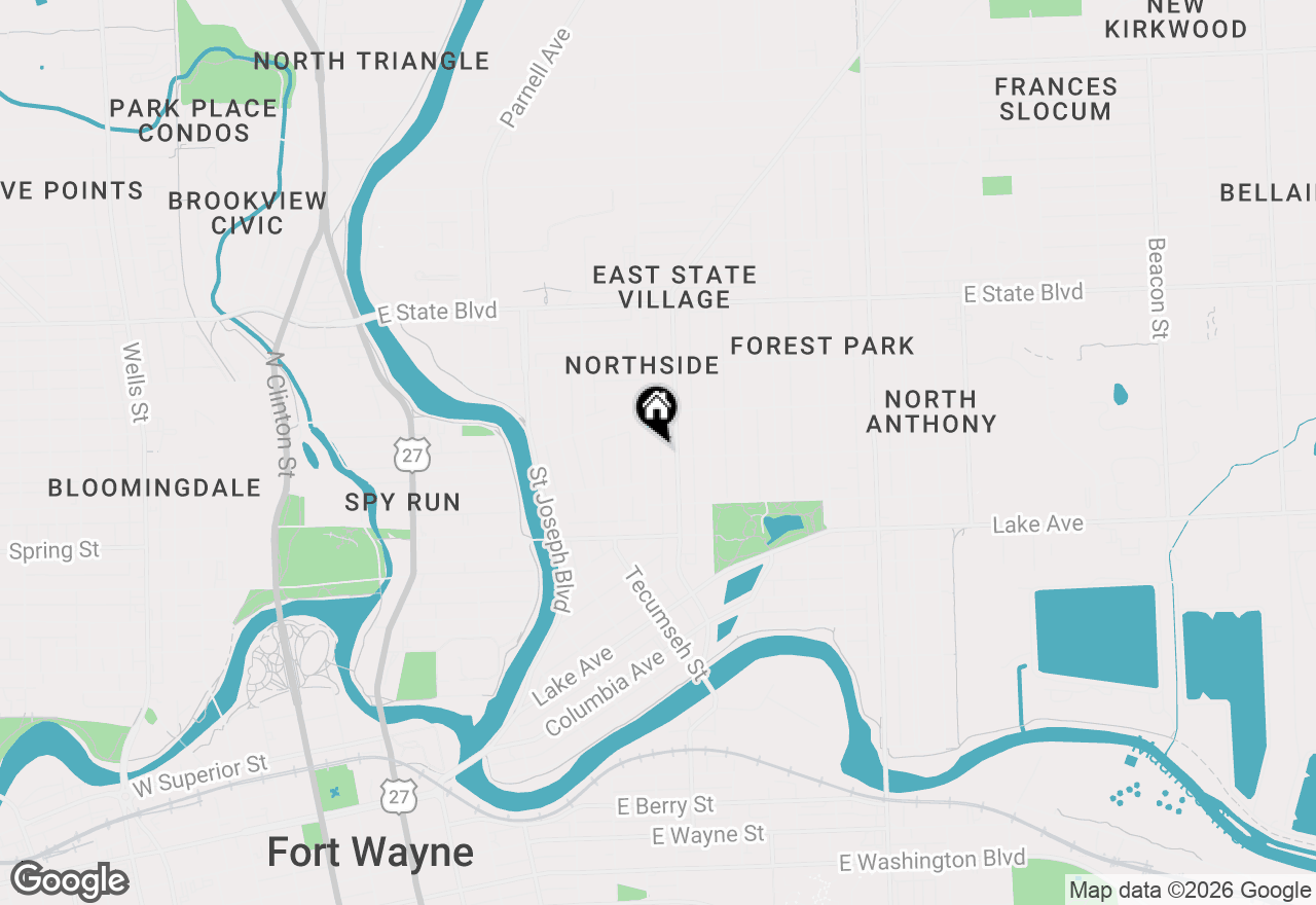 Map of 1111 Nevada Avenue, Fort Wayne, IN 46805