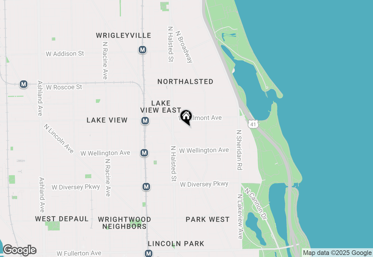 Map of 707 W Briar Place #1E, Chicago, IL 60657