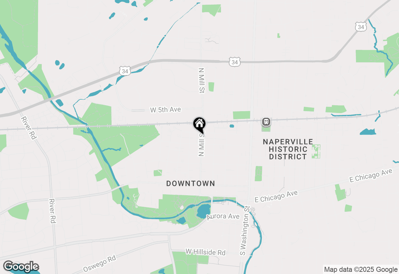 Map of 225 N Mill Street, Naperville, IL 60540
