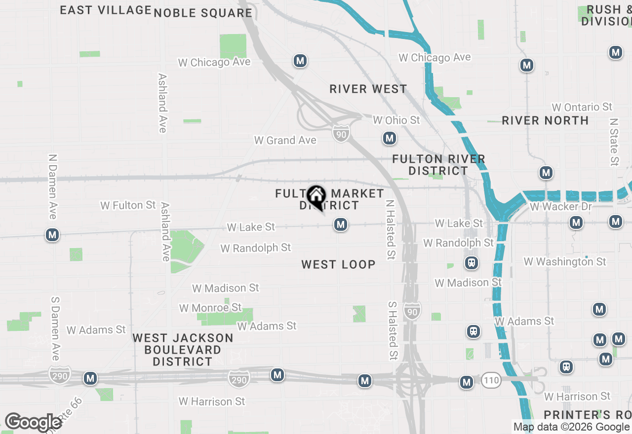 Map of 215 N Aberdeen Street #B401, Chicago, IL 60607
