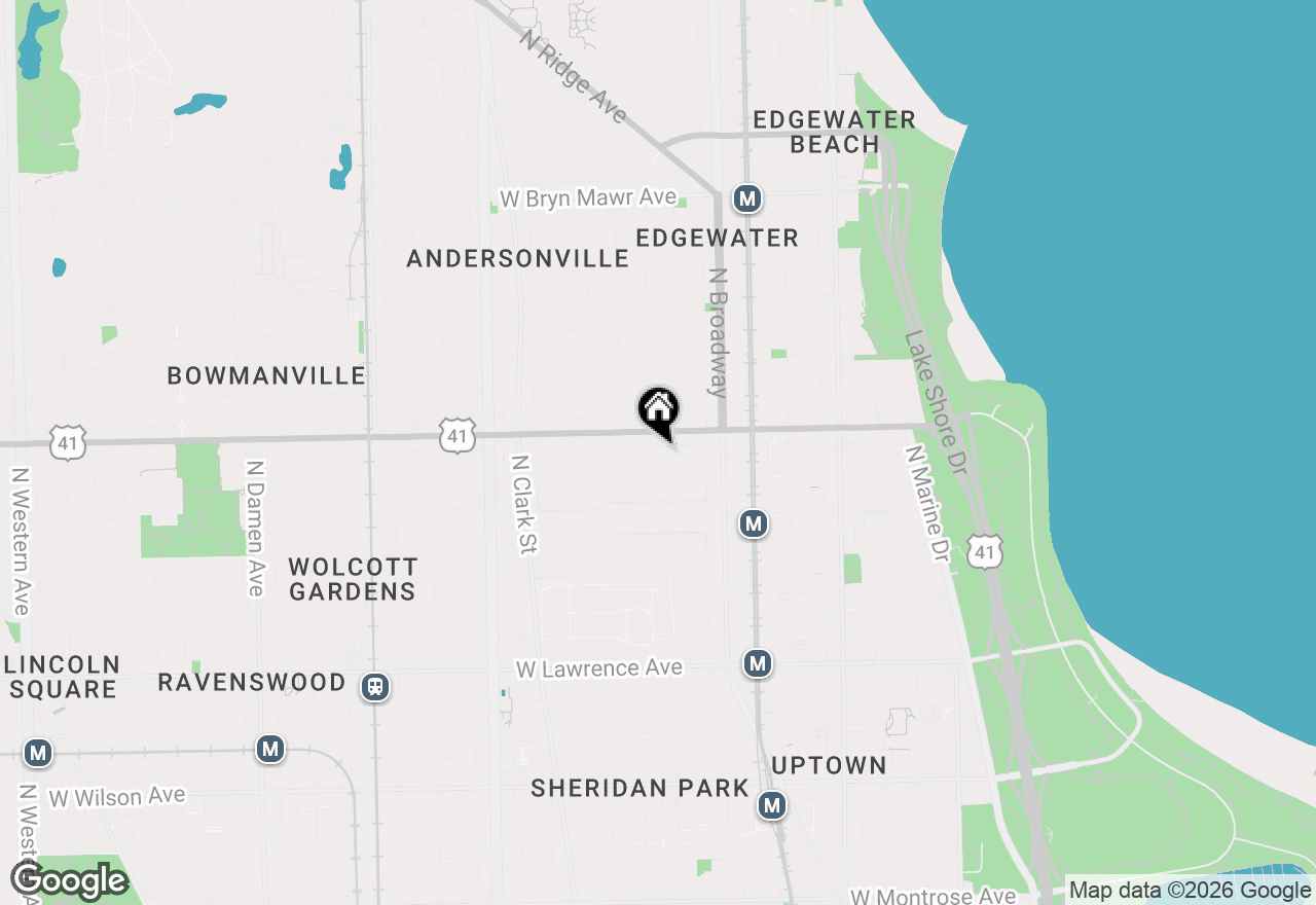 Map of 1302 W Winona Street #3W, Chicago, IL 60640