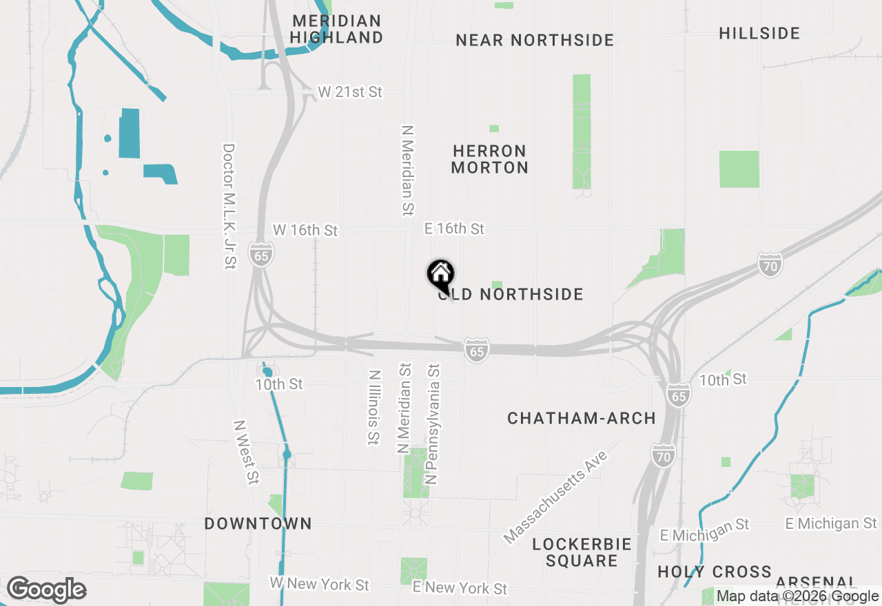 Map of 1309 N Pennsylvania Street #206, Indianapolis, IN 46202