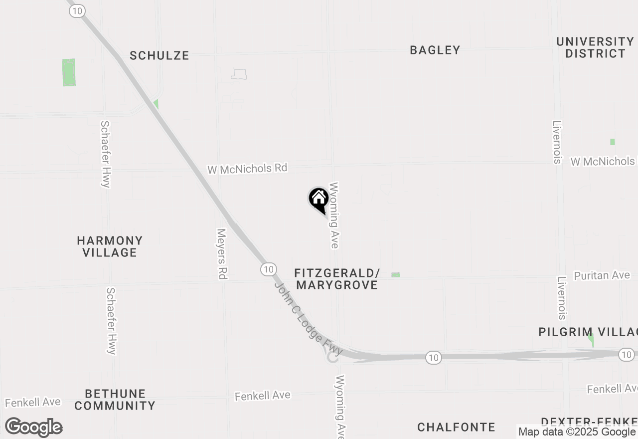 Map of 16595 Washburn Avenue, Detroit, MI 48221