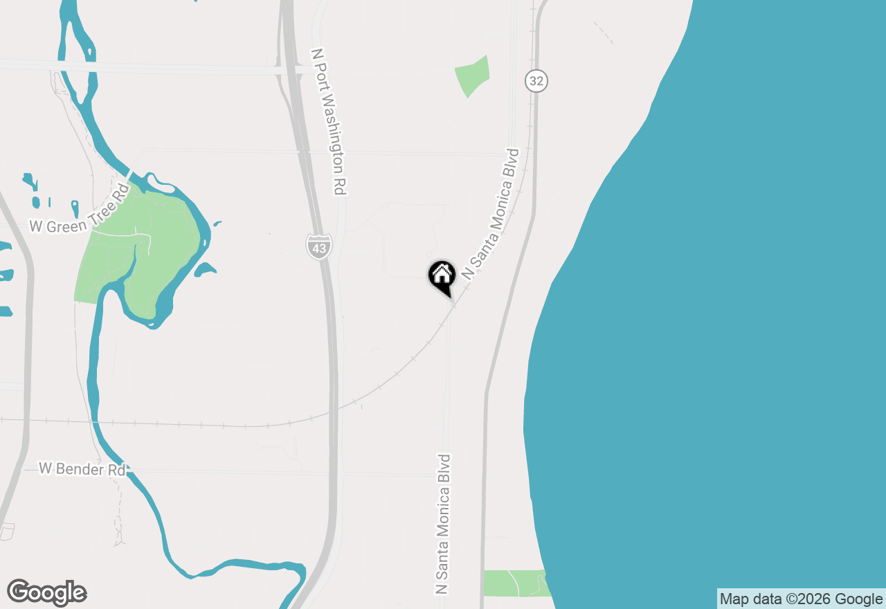 Map of 221 E Clovernook Ln, Fox Point, WI 53217