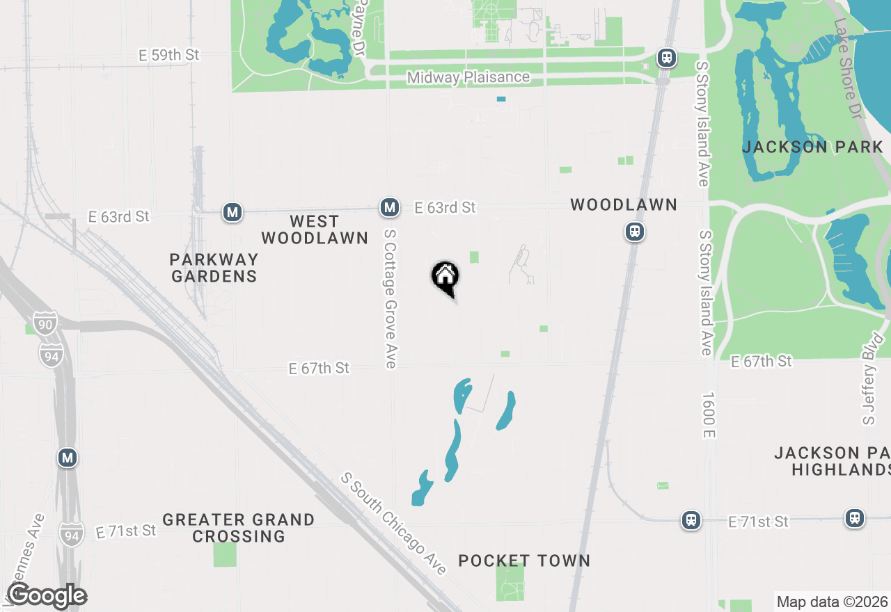 Map of 6526 S Ingleside Avenue #3S, Chicago, IL 60637