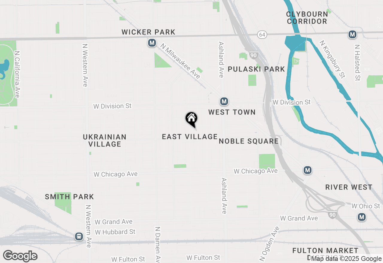 Map of 1025 N Wood Street #2F, Chicago, IL 60622