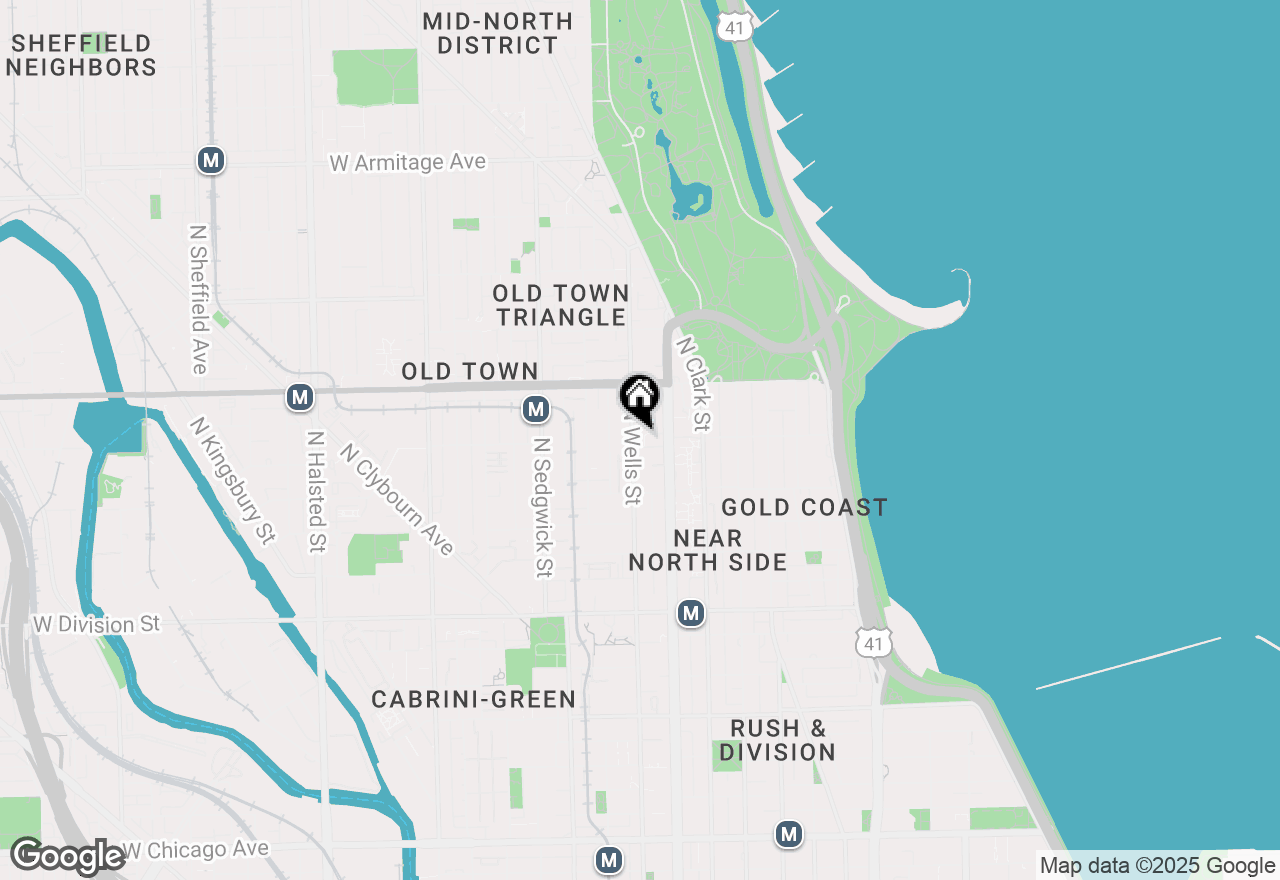 Map of 1505 N Wells Street #G, Chicago, IL 60610