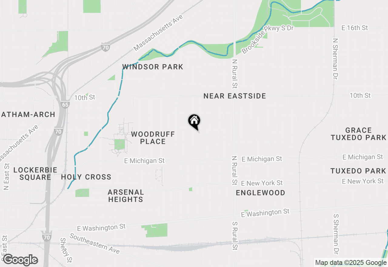 Map of 631 N Beville Avenue, Indianapolis, IN 46201