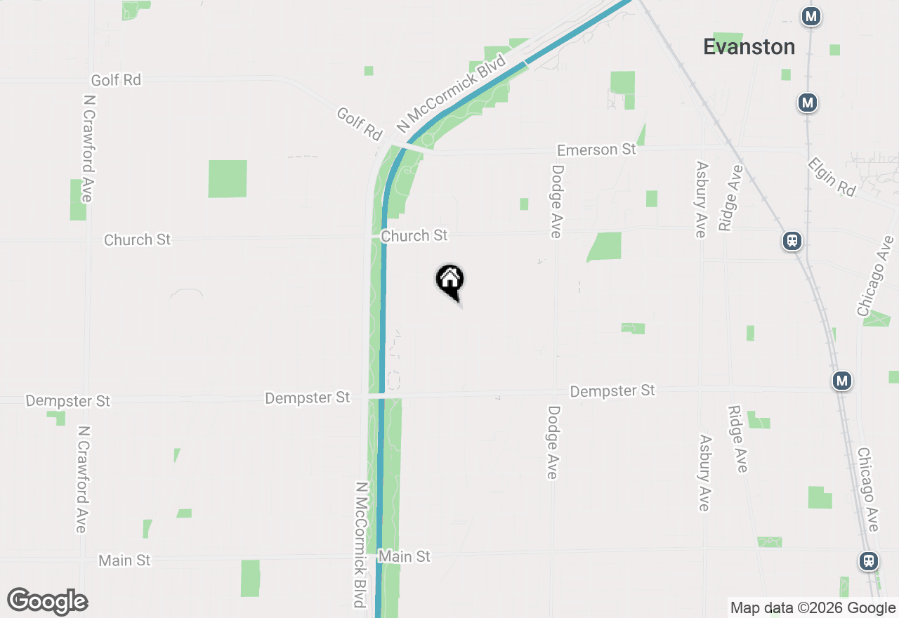 Map of 1504 Pitner Avenue, Evanston, IL 60201