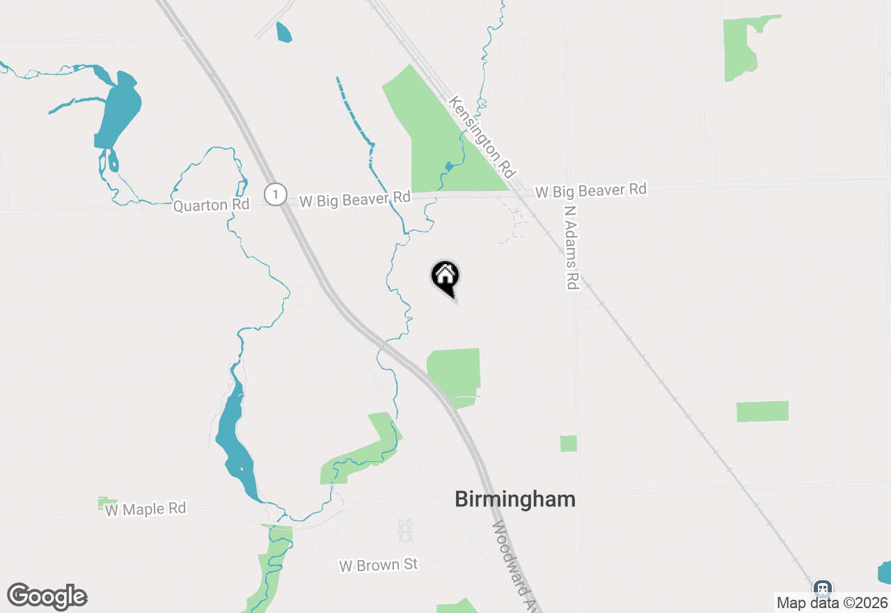 Map of 286 Abbey Street, Birmingham, MI 48009