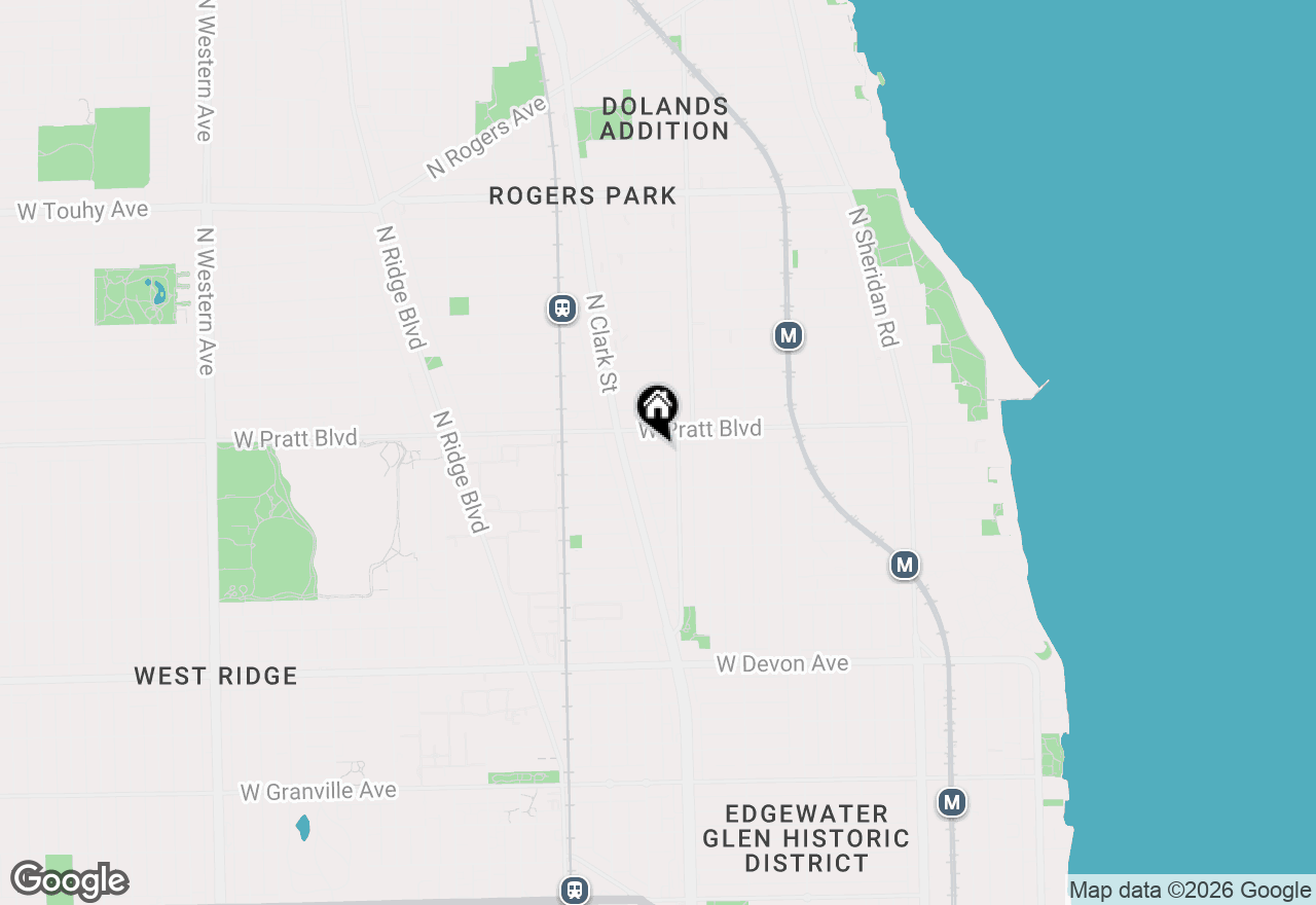 Map of 1624 W Columbia Avenue #3N, Chicago, IL 60626