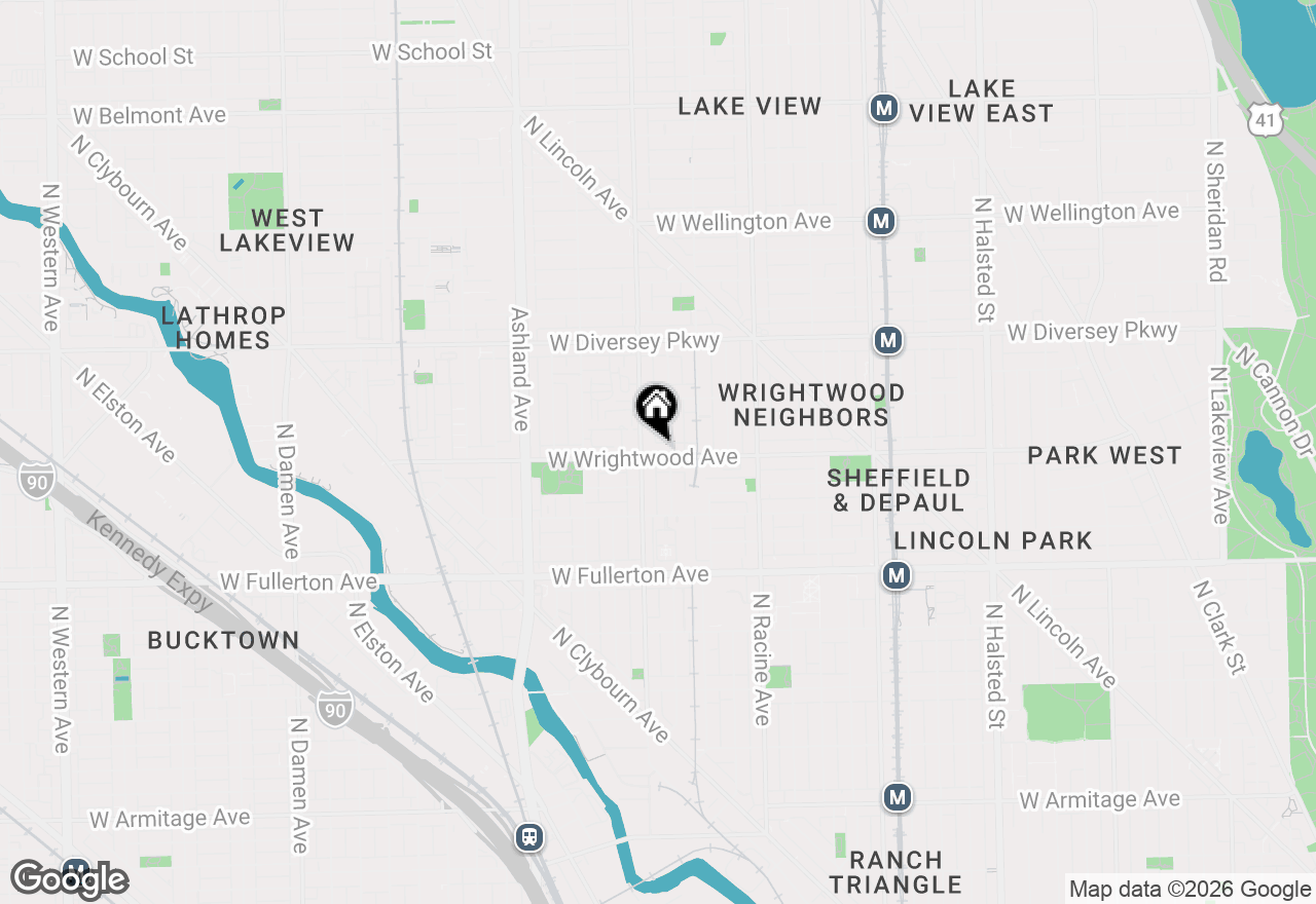 Map of 1344 W Wrightwood Avenue #2, Chicago, IL 60614