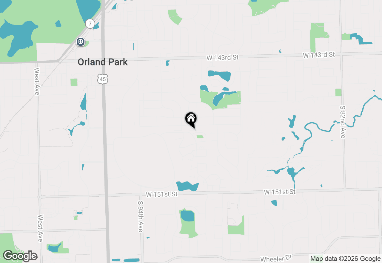 Map of 14743 Lakeview Drive, Orland Park, IL 60462