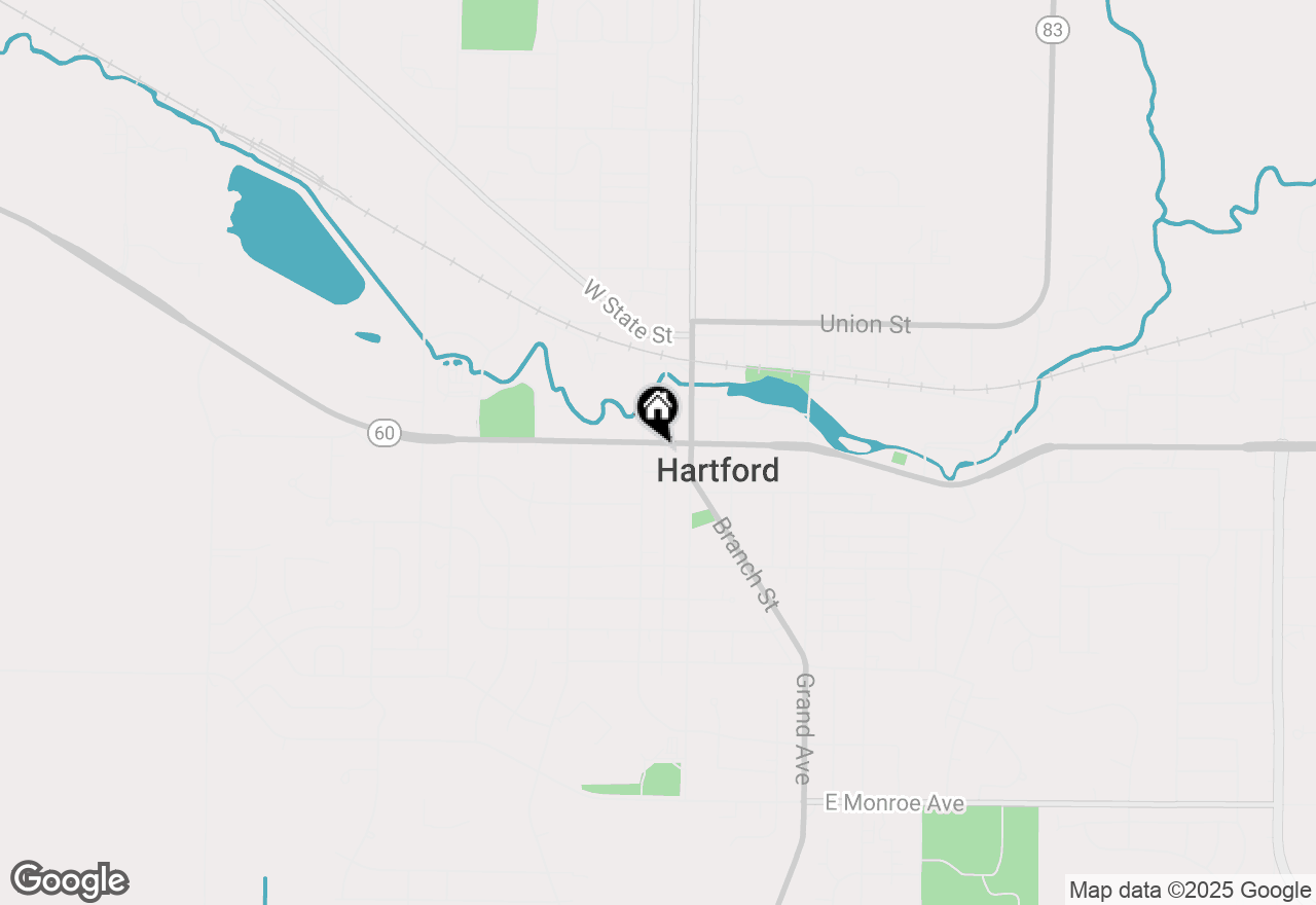 Map of 107 W Sumner St, Hartford, WI 53027