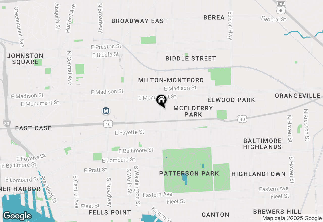 Map of 513 N Patterson Park Avenue, Baltimore, MD 21205
