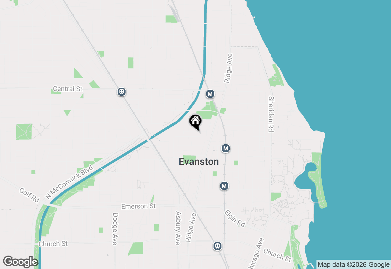 Map of 1133 Grant Street, Evanston, IL 60201