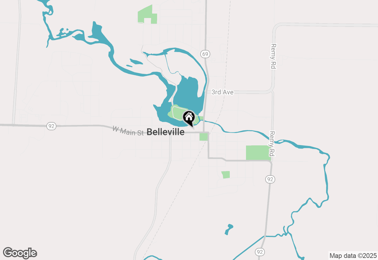 Map of 107 W Main Street, Belleville, WI 53508