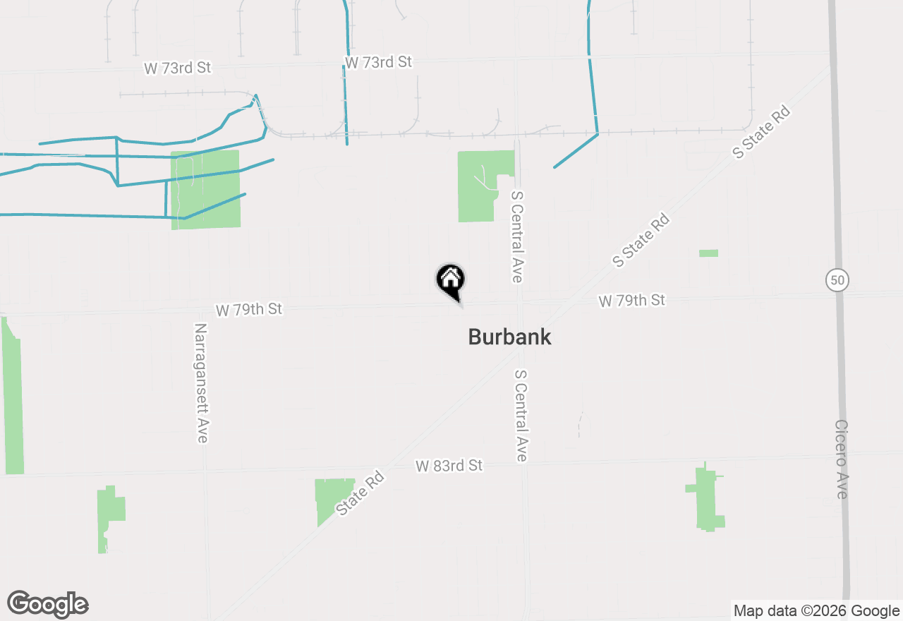 Map of 5743 W 79th Street, Burbank, IL 60459
