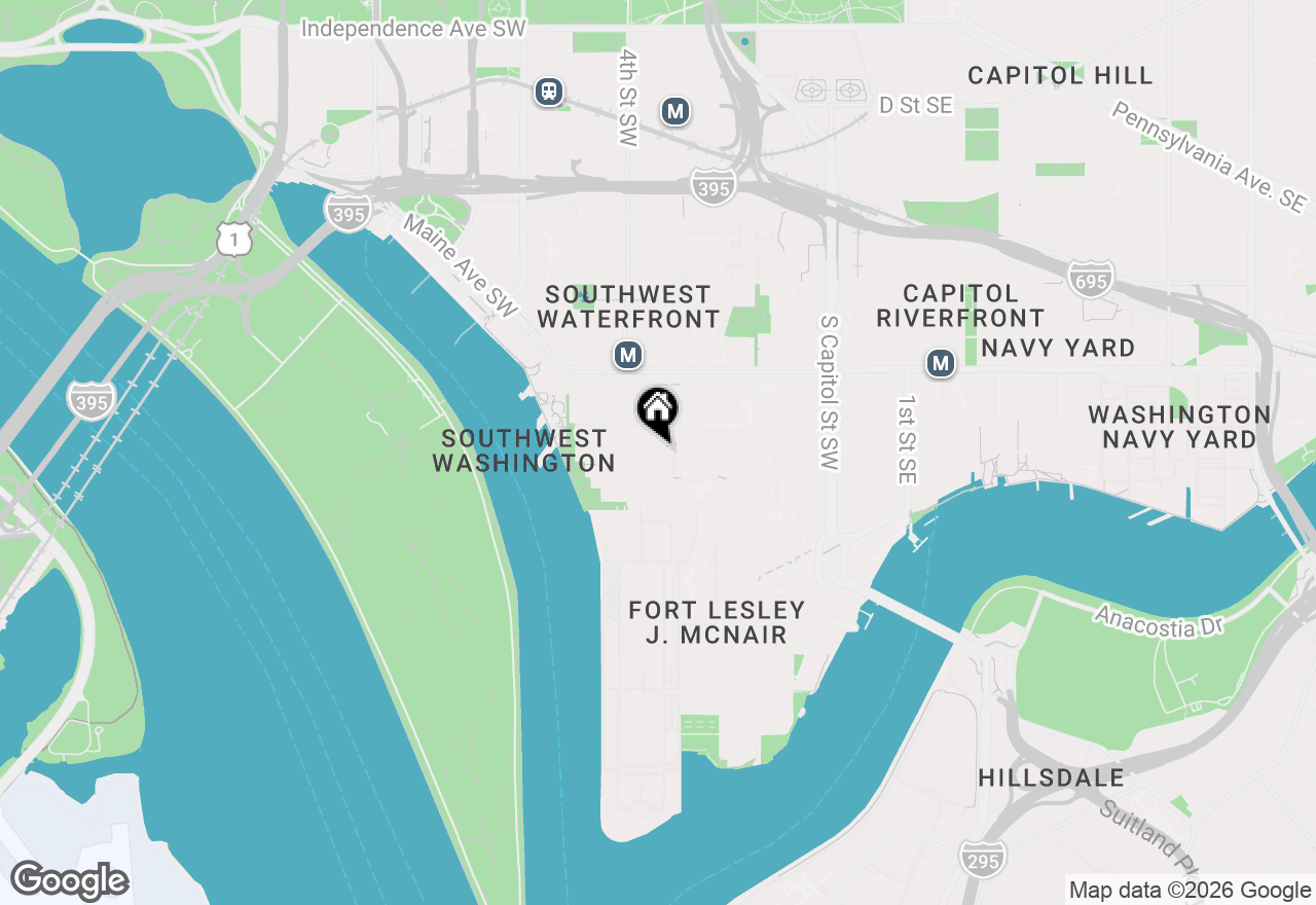 Map of 332 N Street Sw, Washington, DC 20024