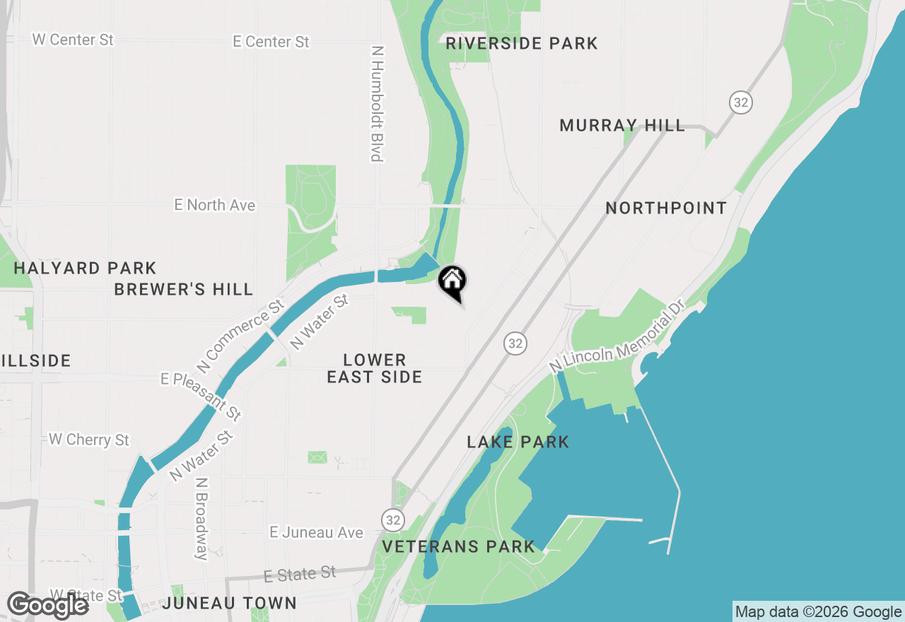 Map of 1850 N Warren Ave, Milwaukee, WI 53202