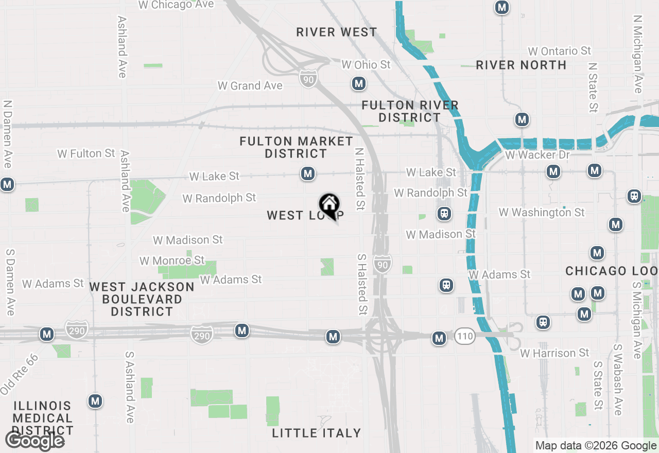 Map of 14 N Peoria Street #5H, Chicago, IL 60607