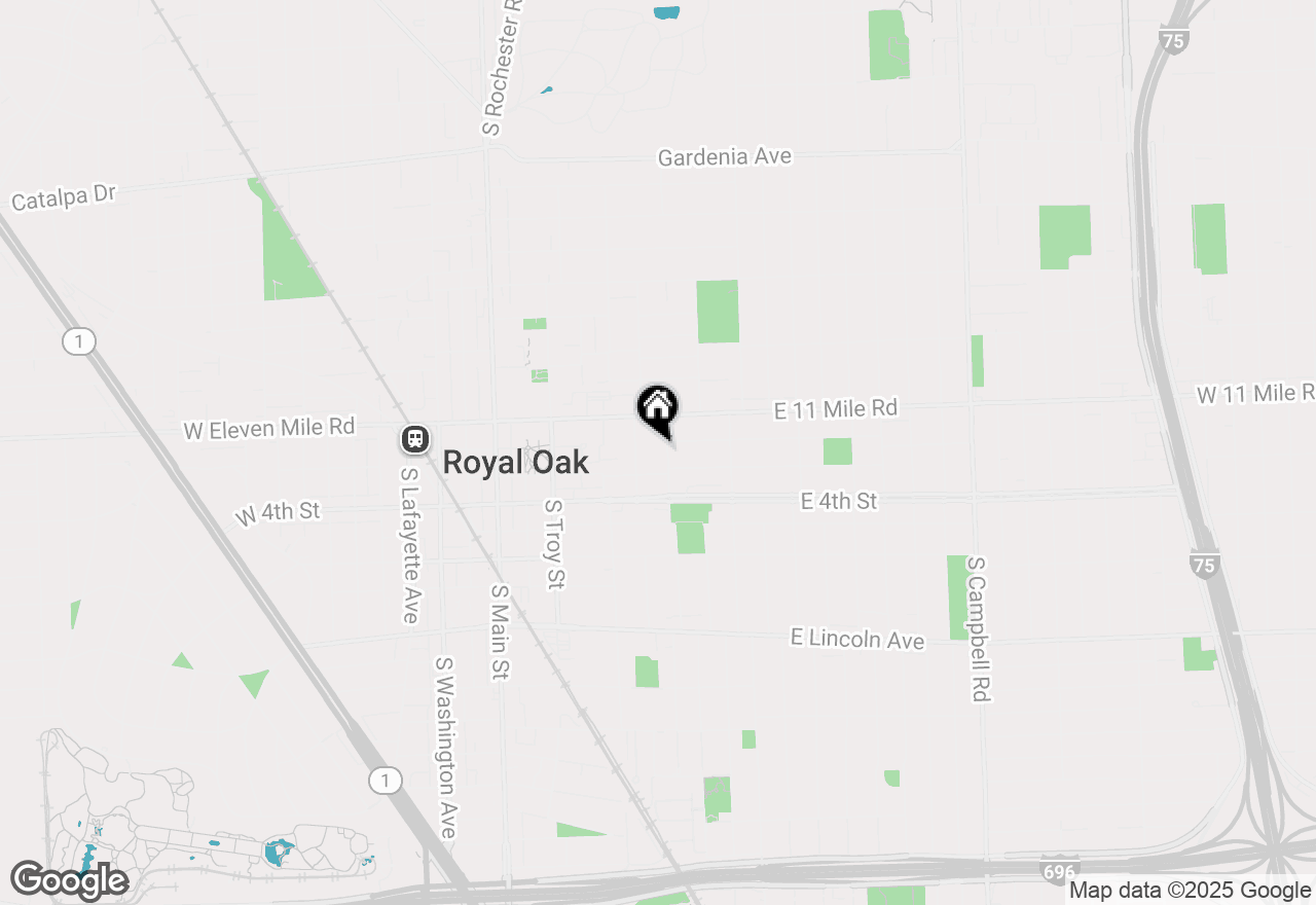 Map of 206 Kayser Avenue, Royal Oak, MI 48067