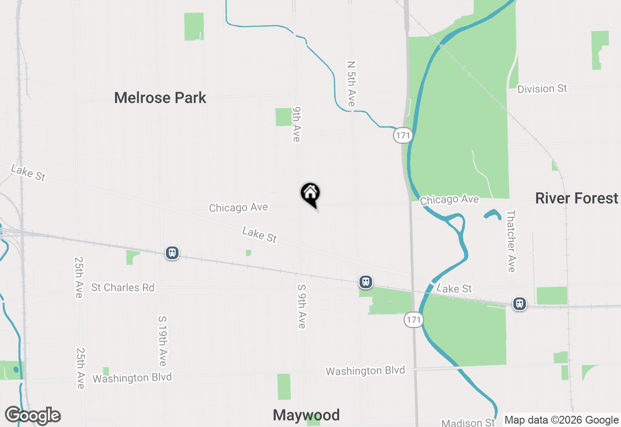 Map of 606 N 8th Avenue, Maywood, IL 60153