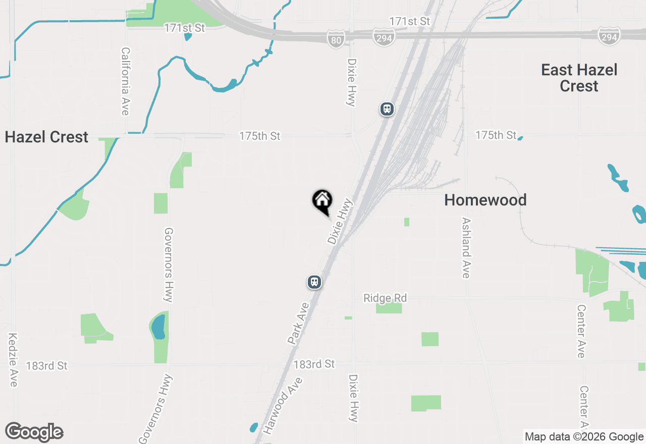 Map of 2114 Cedar Road, Homewood, IL 60430