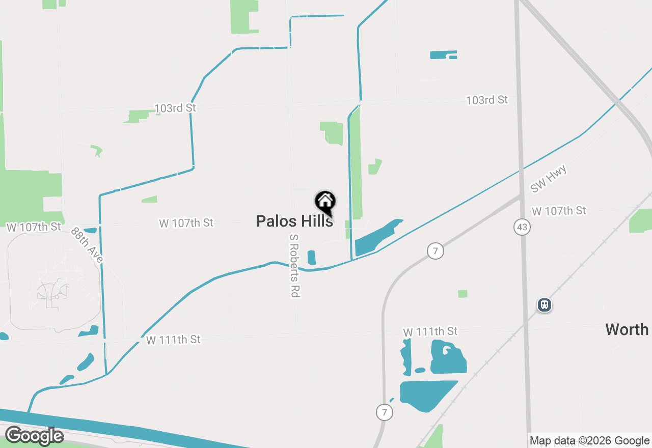 Map of 7861 W 107th Street, Palos Hills, IL 60465