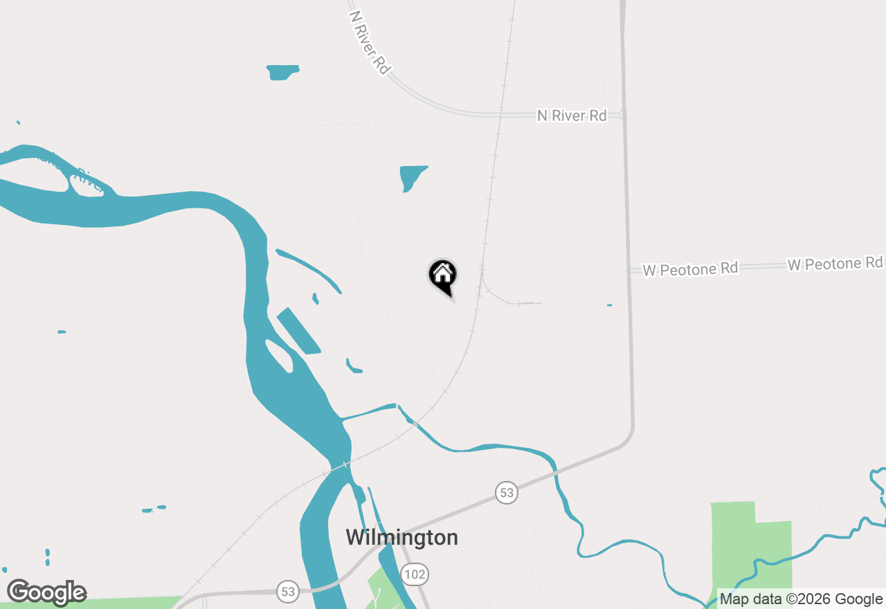 Map of 627 S Circle Drive, Wilmington, IL 60481