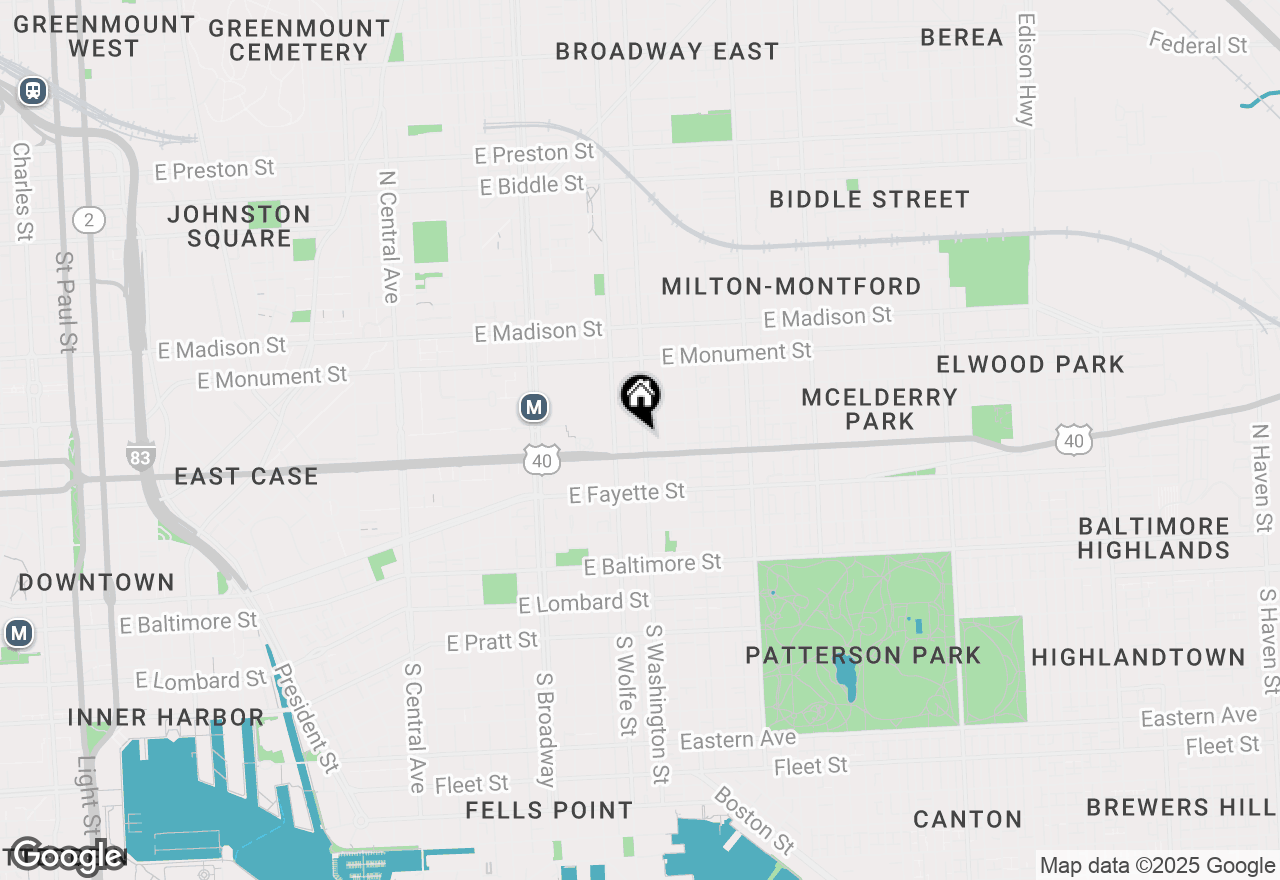 Map of 410 N Washington Street, Baltimore, MD 21231