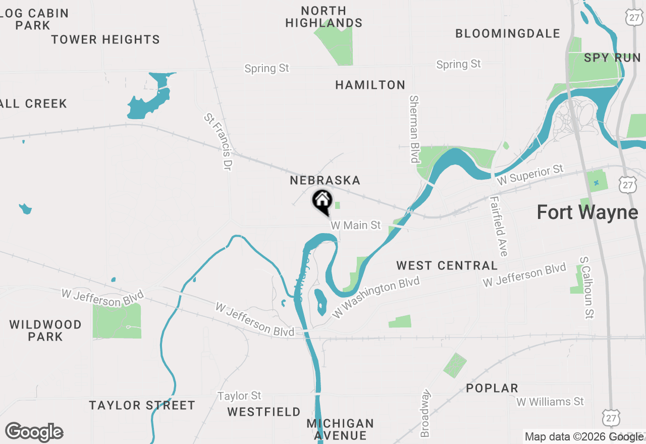 Map of 1502 W Main Street, Fort Wayne, IN 46808