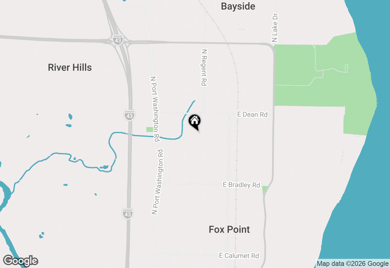 Map of 214 E Spooner Rd, Fox Point, WI 53217
