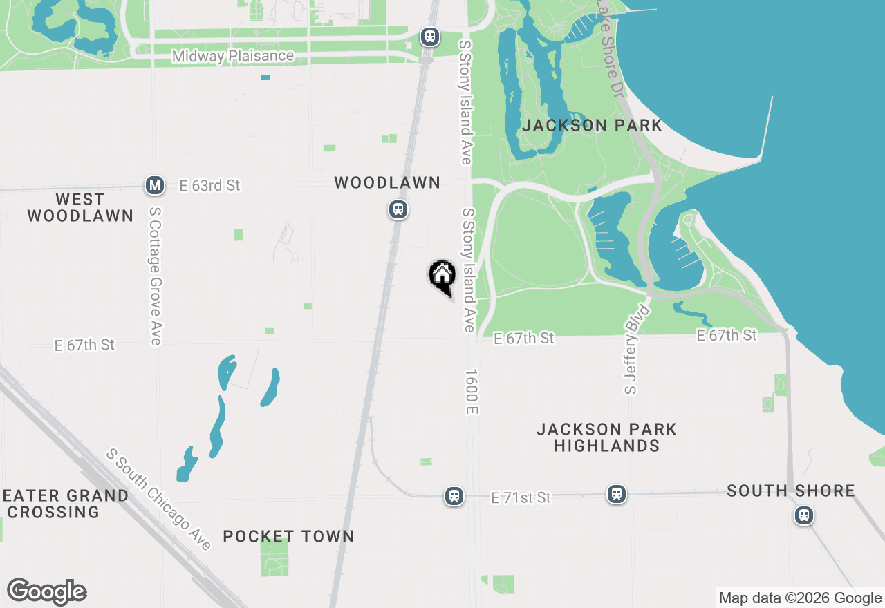 Map of 1517 E Marquette Road #2E, Chicago, IL 60637