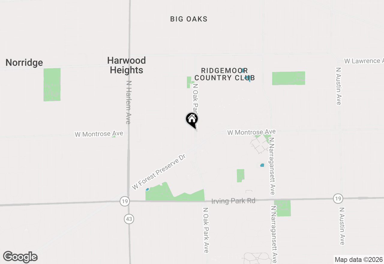 Map of 4358 N Oak Park Avenue, Harwood Heights, IL 60706