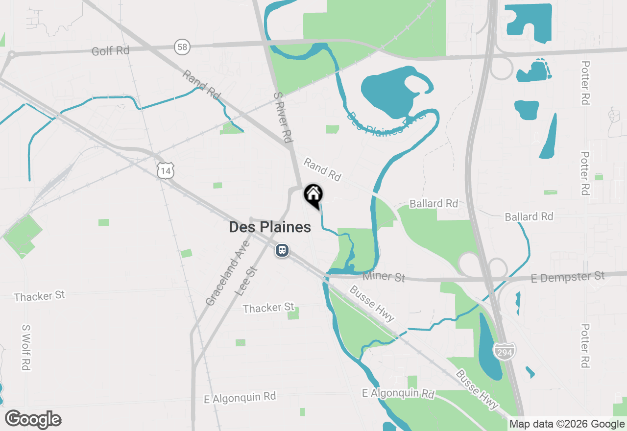 Map of 555 S River Road #607, Des Plaines, IL 60016