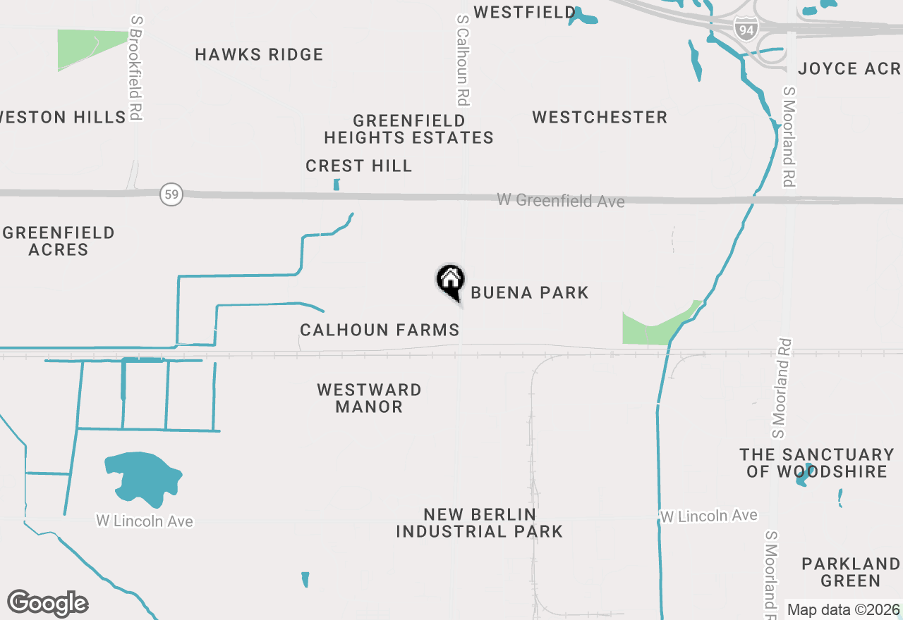 Map of 1705 S Calhoun Rd, New Berlin, WI 53151