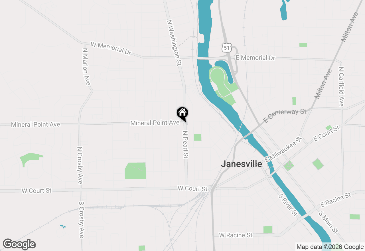 Map of 481 N Pearl Street, Janesville, WI 53548