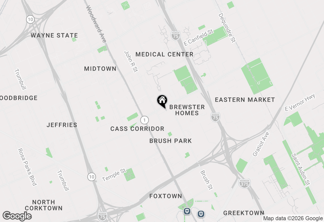 Map of 248 Mack Avenue #3, Detroit, MI 48201