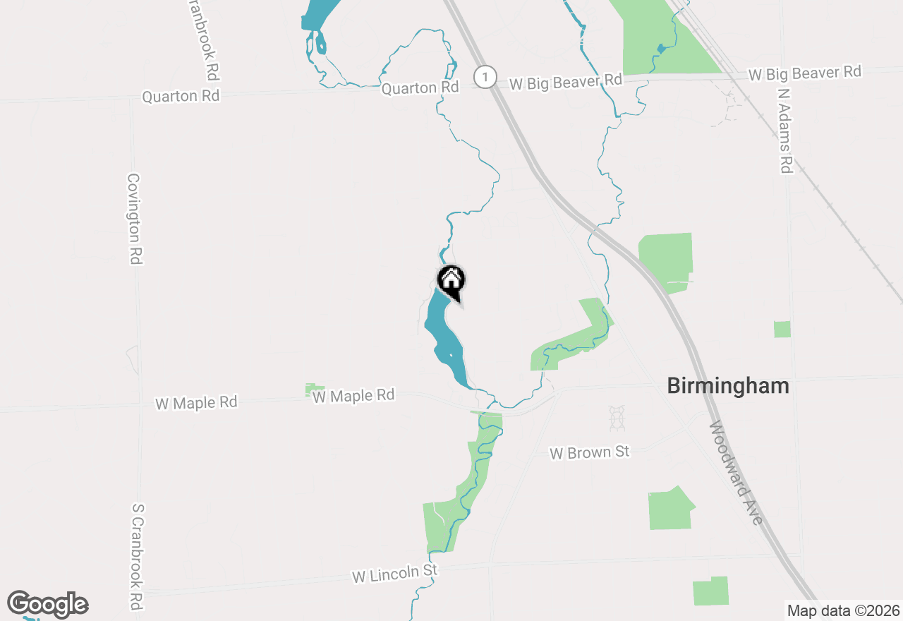 Map of 592 Lakeside Dr, Birmingham, MI 48009