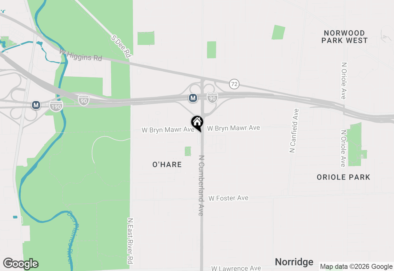 Map of 8412 W Gregory Street #3N, Chicago, IL 60656