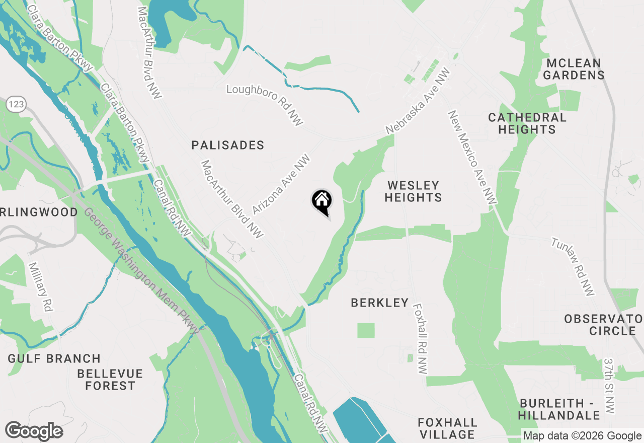 Map of 2740 Chain Bridge Road Nw, Washington, DC 20016