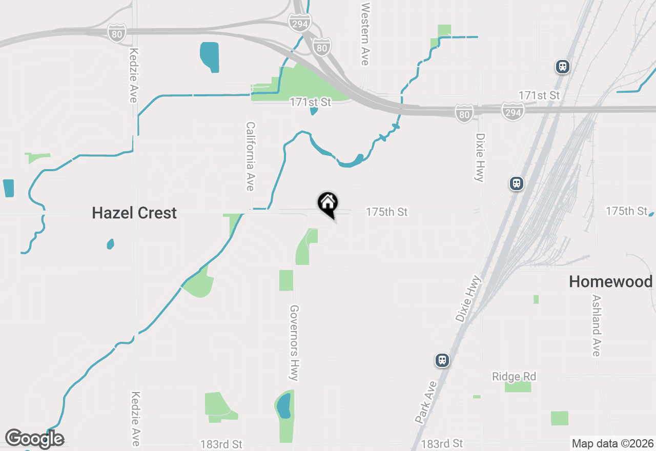 Map of 2514 Spruce Road, Homewood, IL 60430