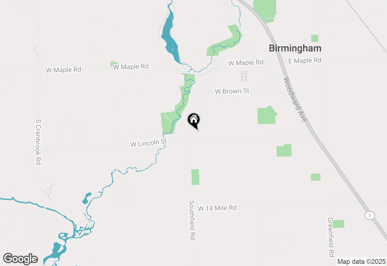 Map of 855 Wallace Street, Birmingham, MI 48009