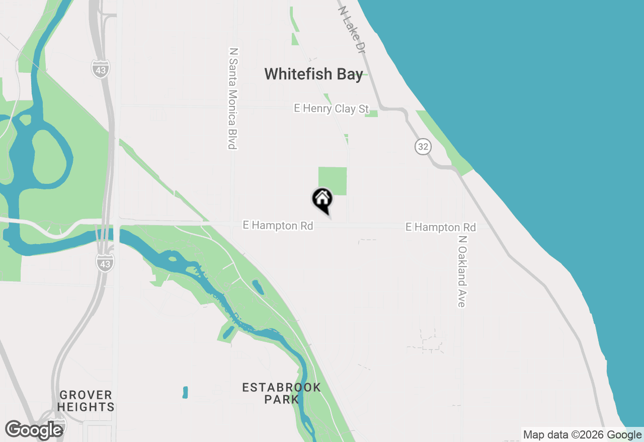 Map of 908 E Hampton Rd, Whitefish Bay, WI 53217