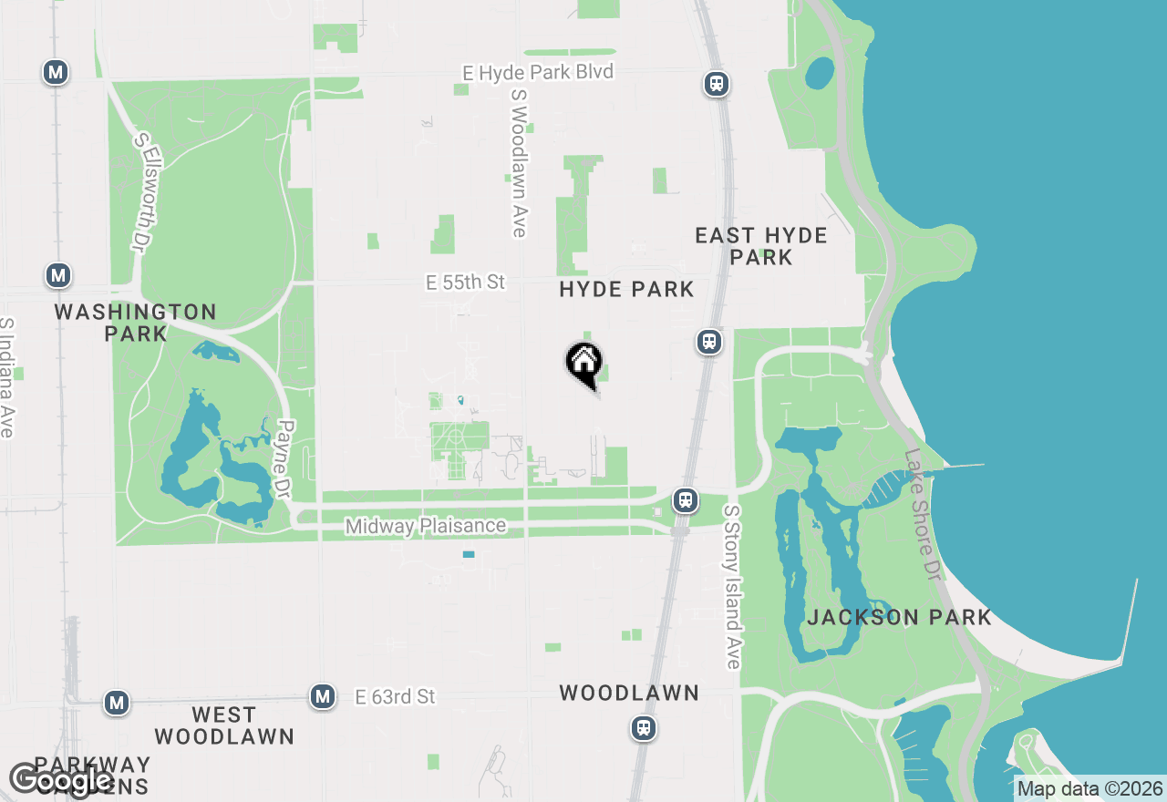 Map of 5720 S Kenwood Avenue #1, Chicago, IL 60637