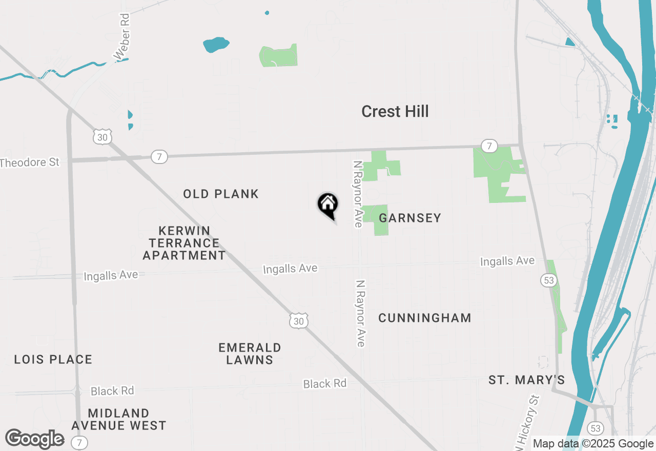 Map of 1309 Waverly Place, Joliet, IL 60435