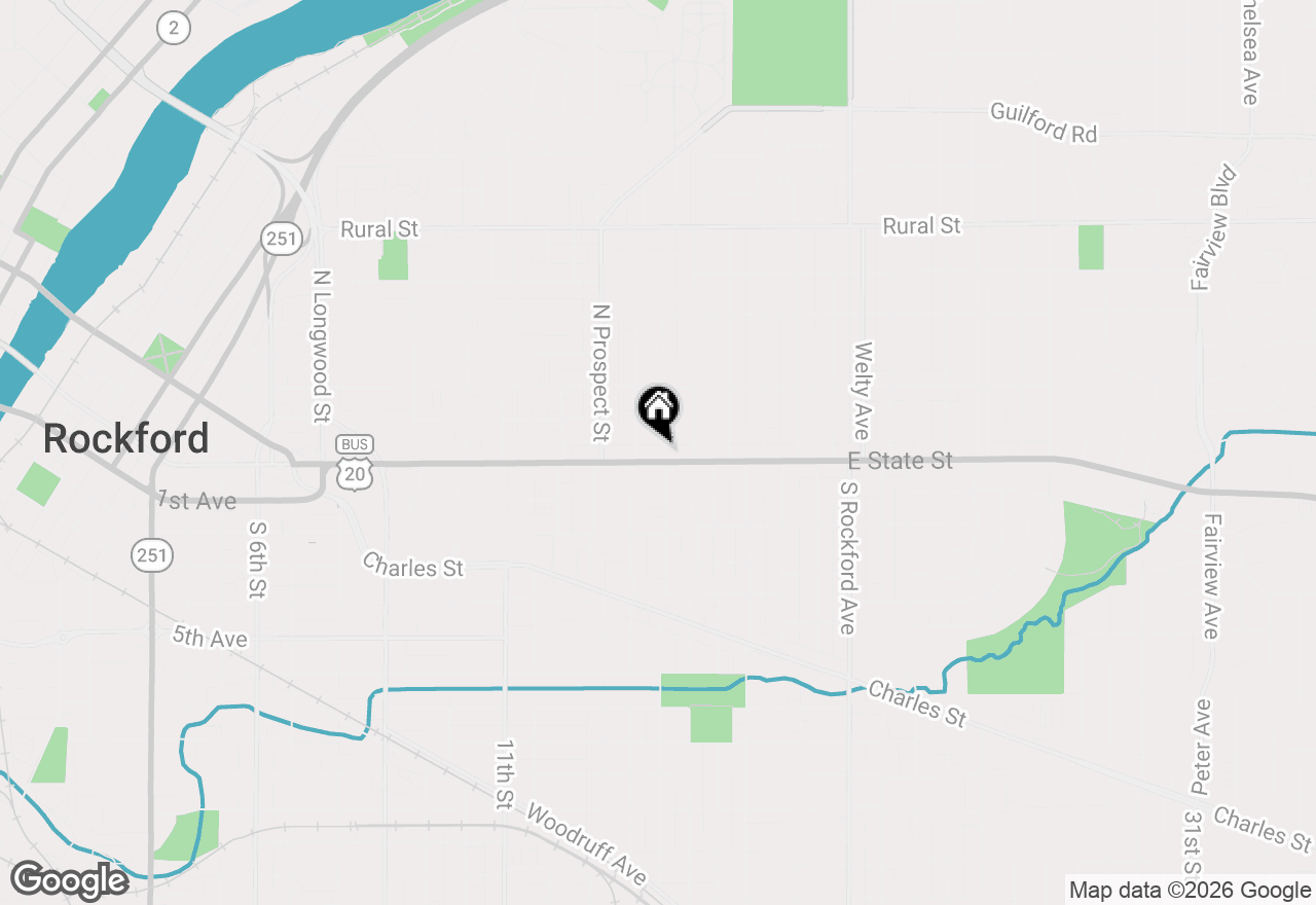 Map of 1822 E State Street, Rockford, IL 61104